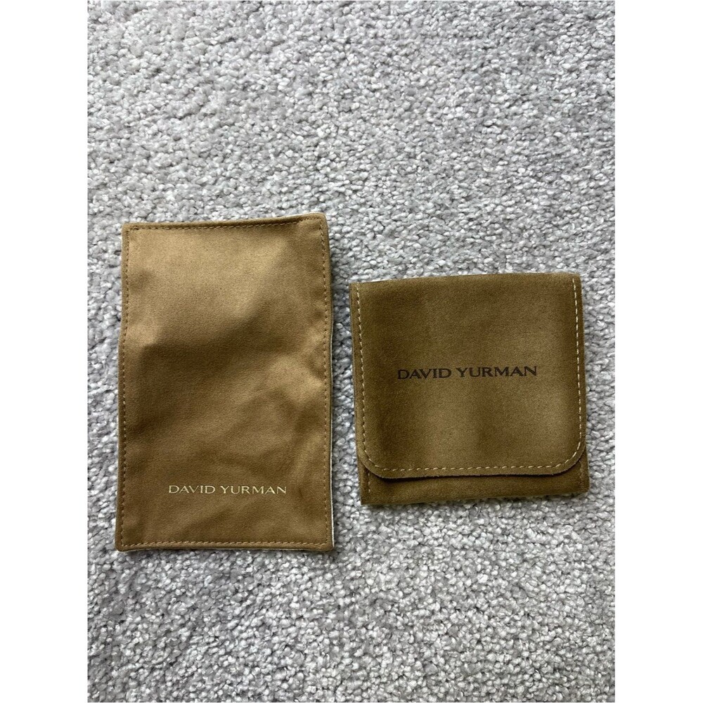 David Yurman Brown Suede Jewelry Pouch and Cloth- Set of 2